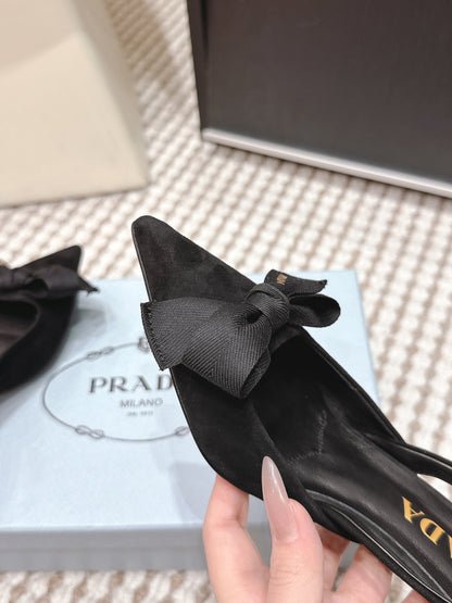 PRA 2026S Slingback 70 Black Suede 657735