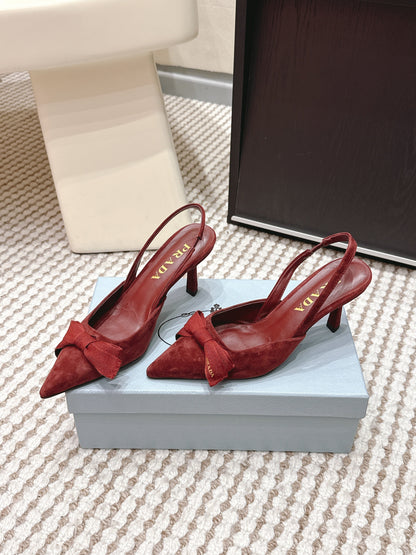 PRA 2026S Slingback 70 Burgundy Suede 657736