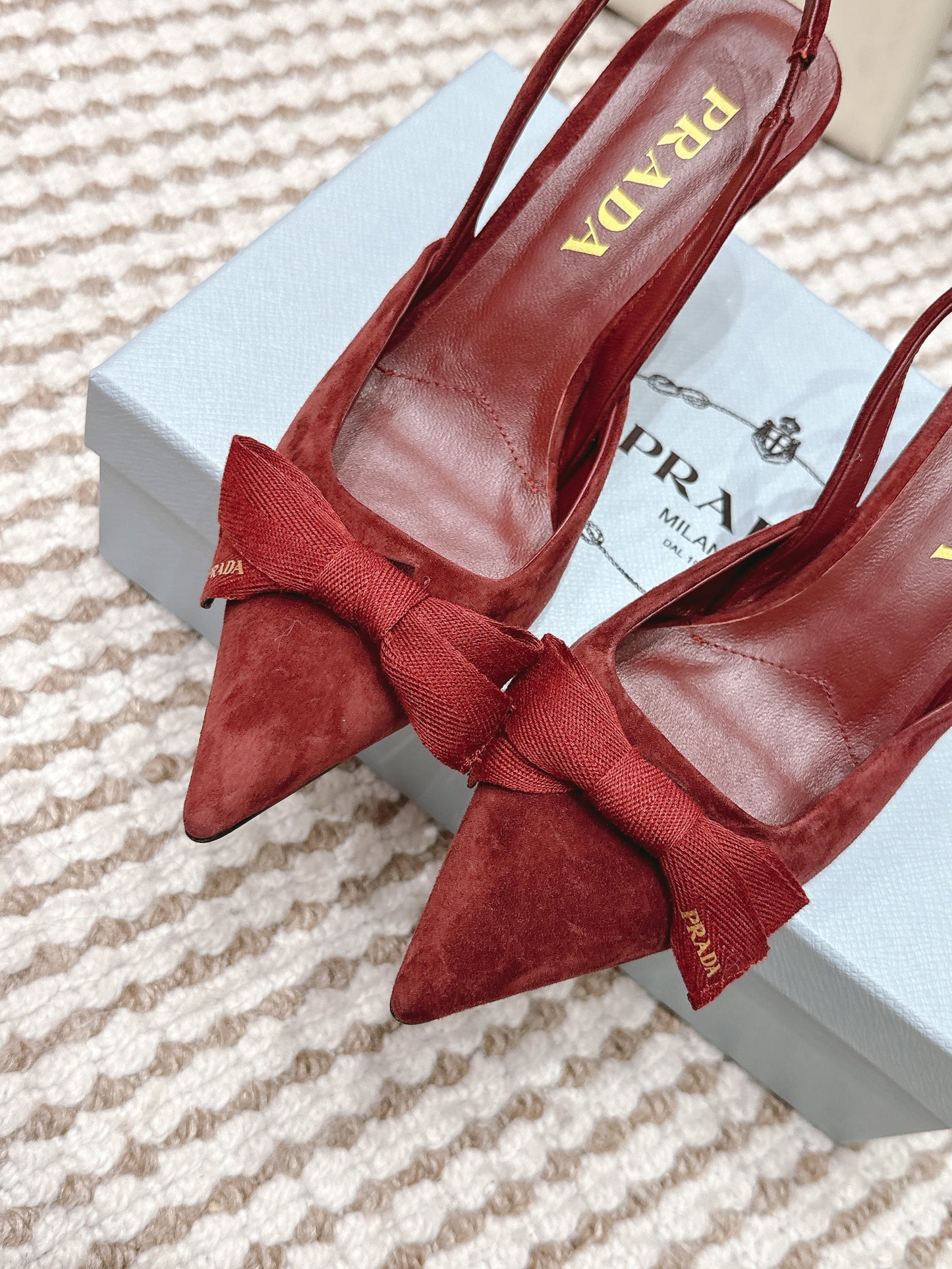 PRA 2026S Slingback 70 Burgundy Suede 657736