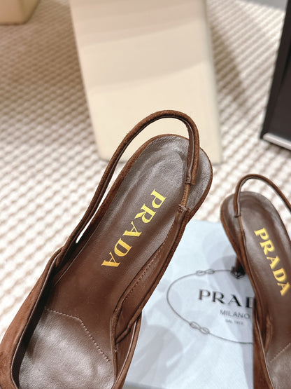 PRA 2026S Slingback 70 Brown Suede 657737