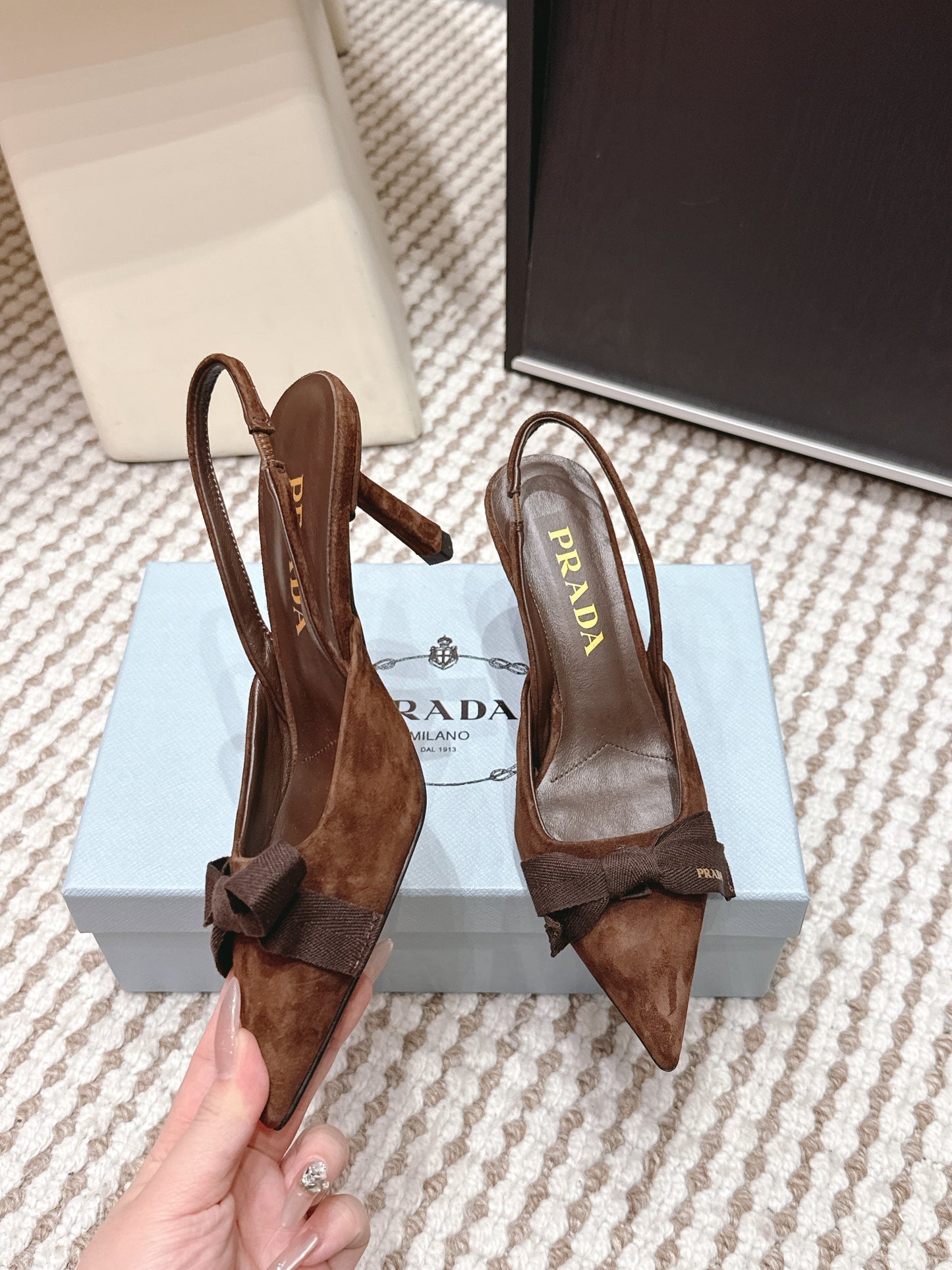 PRA 2026S Slingback 70 Brown Suede 657737
