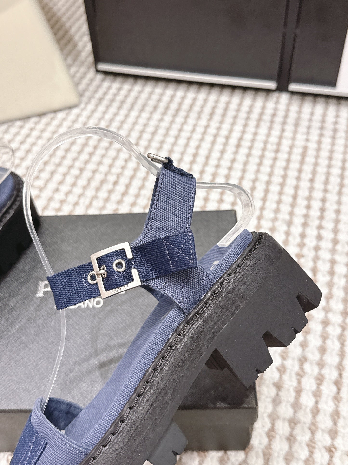 PRA 2026S Roman Sandals Dark Blue Canvas 657519