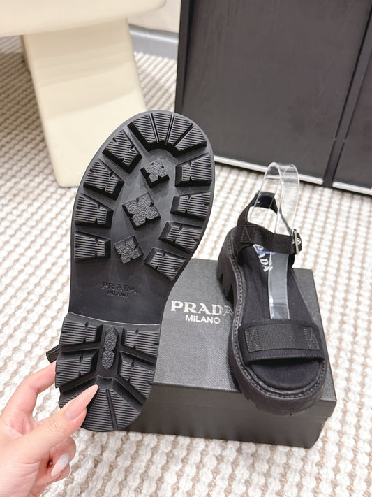 PRA 2026S Roman Sandals Black Canvas 657520