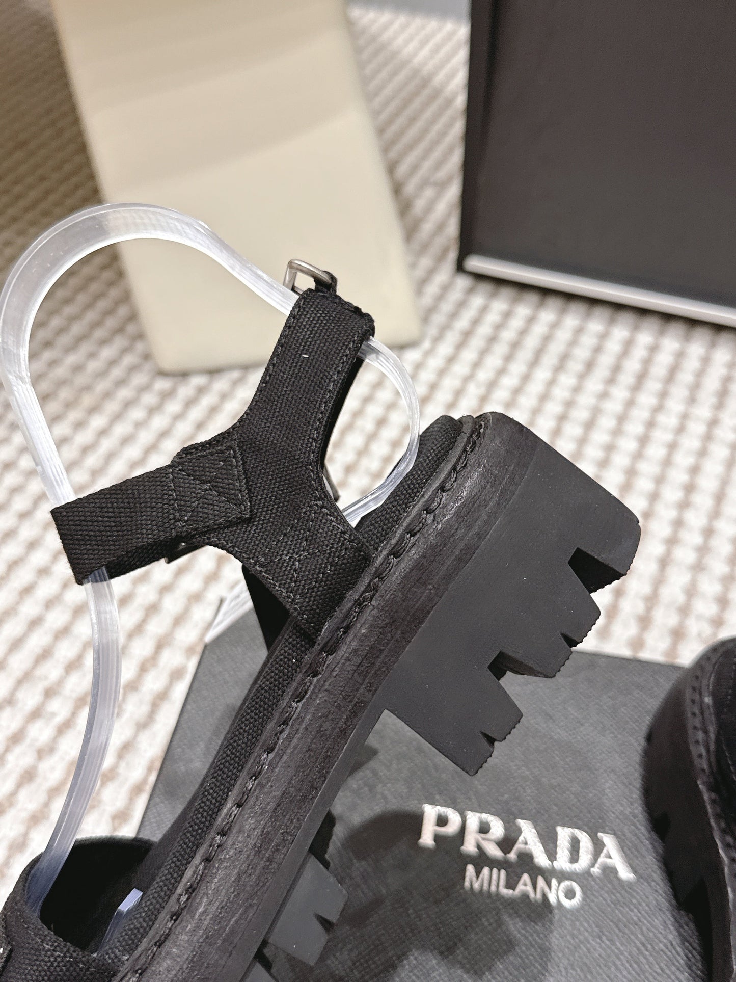PRA 2026S Roman Sandals Black Canvas 657520