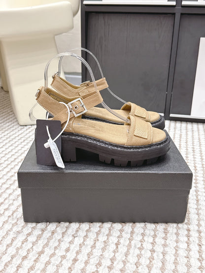 PRA 2026S Roman Sandals Beige Canvas 657522