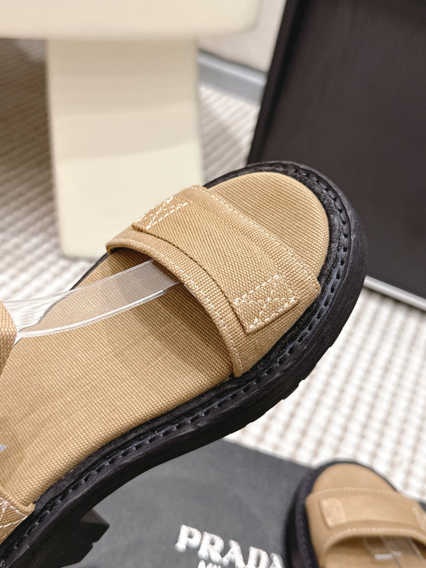 PRA 2026S Roman Sandals Beige Canvas 657522