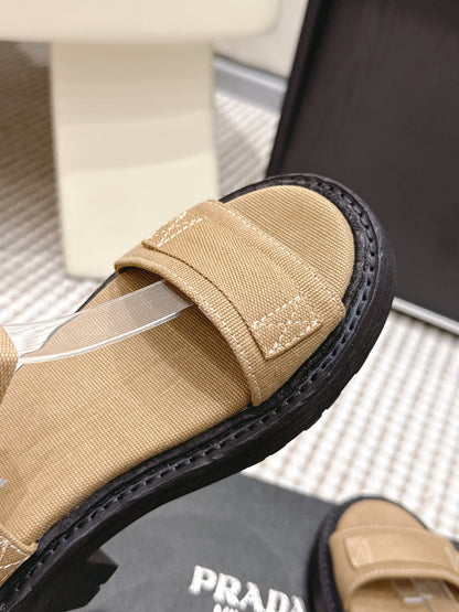 PRA 2026S Roman Sandals Beige Canvas 657522