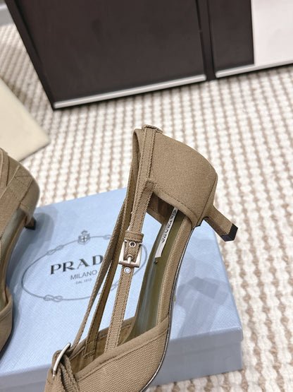 PRA 2026S High Heel Pump 45 Taupe Canvas 658333