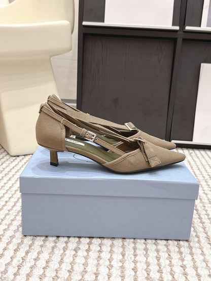 PRA 2026S High Heel Pump 45 Taupe Canvas 658333