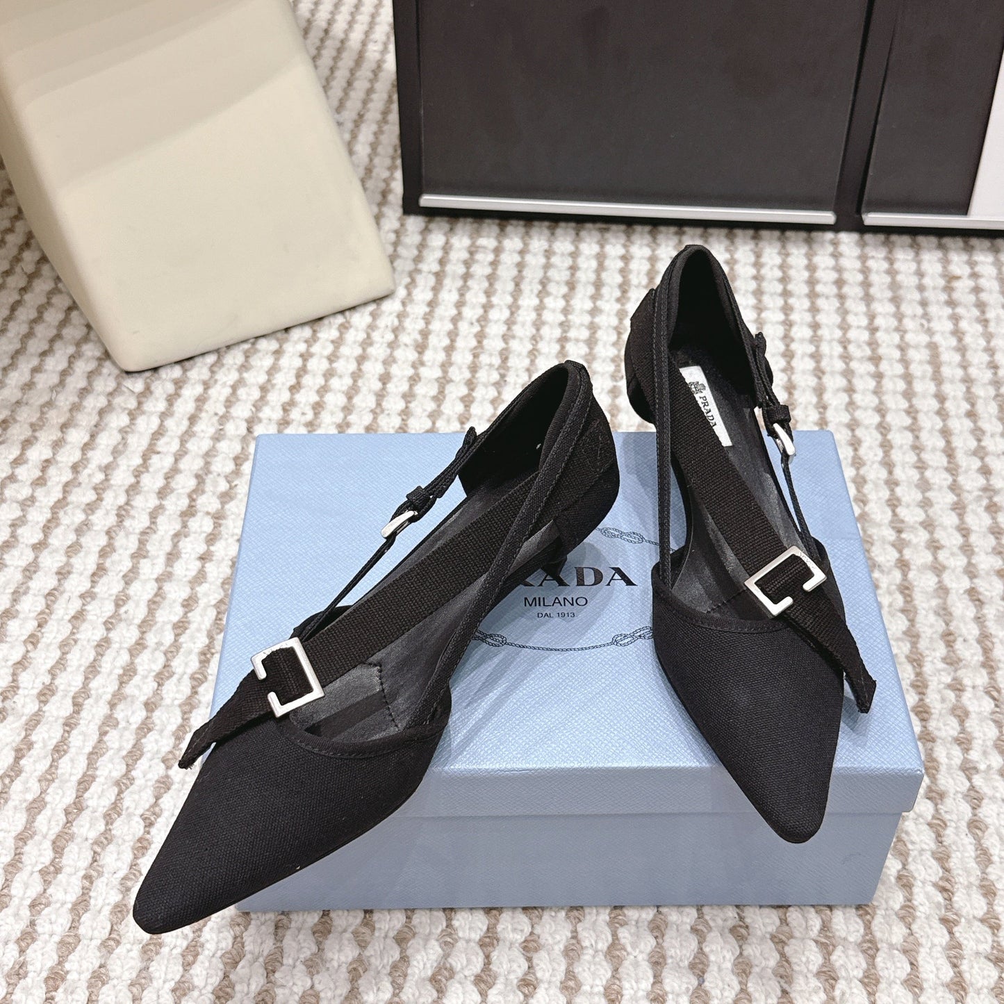 PRA 2026S High Heel Pump 45 Black Canvas 658334
