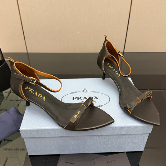 Prada 2026  Pointed-Toe High Heels Sandals 30mm Cowhide 791728