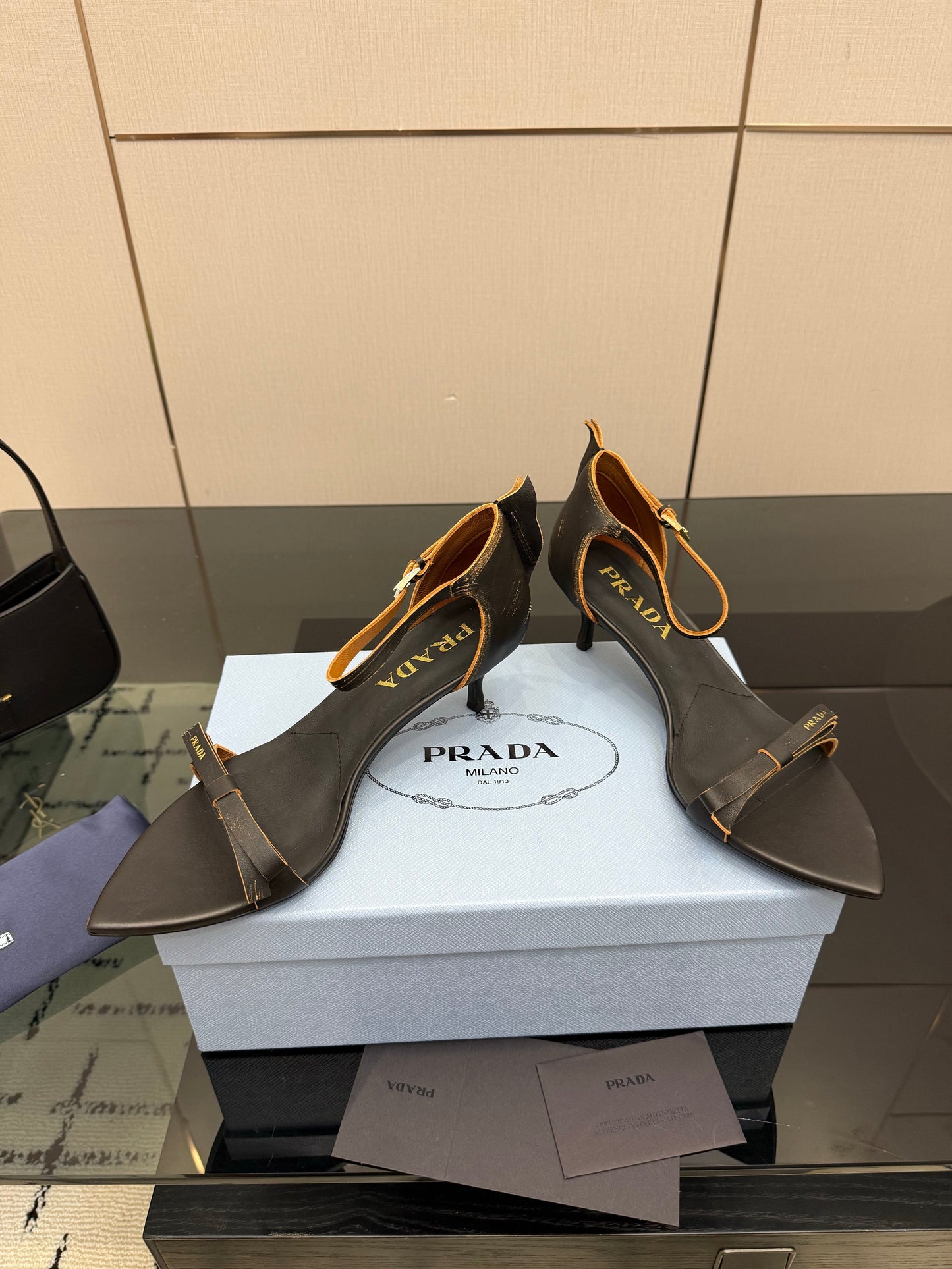 Prada 2026  Pointed-Toe High Heels Sandals 30mm Cowhide 791728