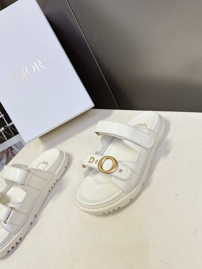 Dior 2026 Velcro Slip-on Sandal White Leather 716902