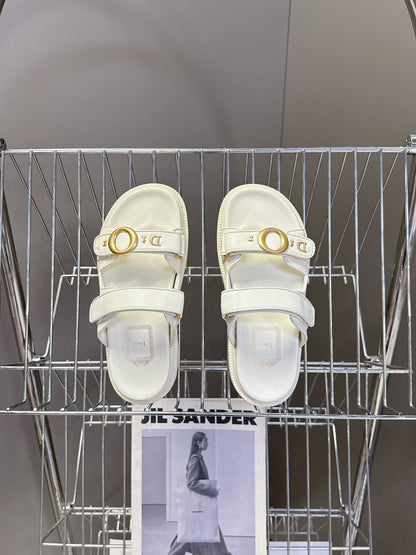 Dior 2026 Velcro Slip-on Sandal White Leather 716902