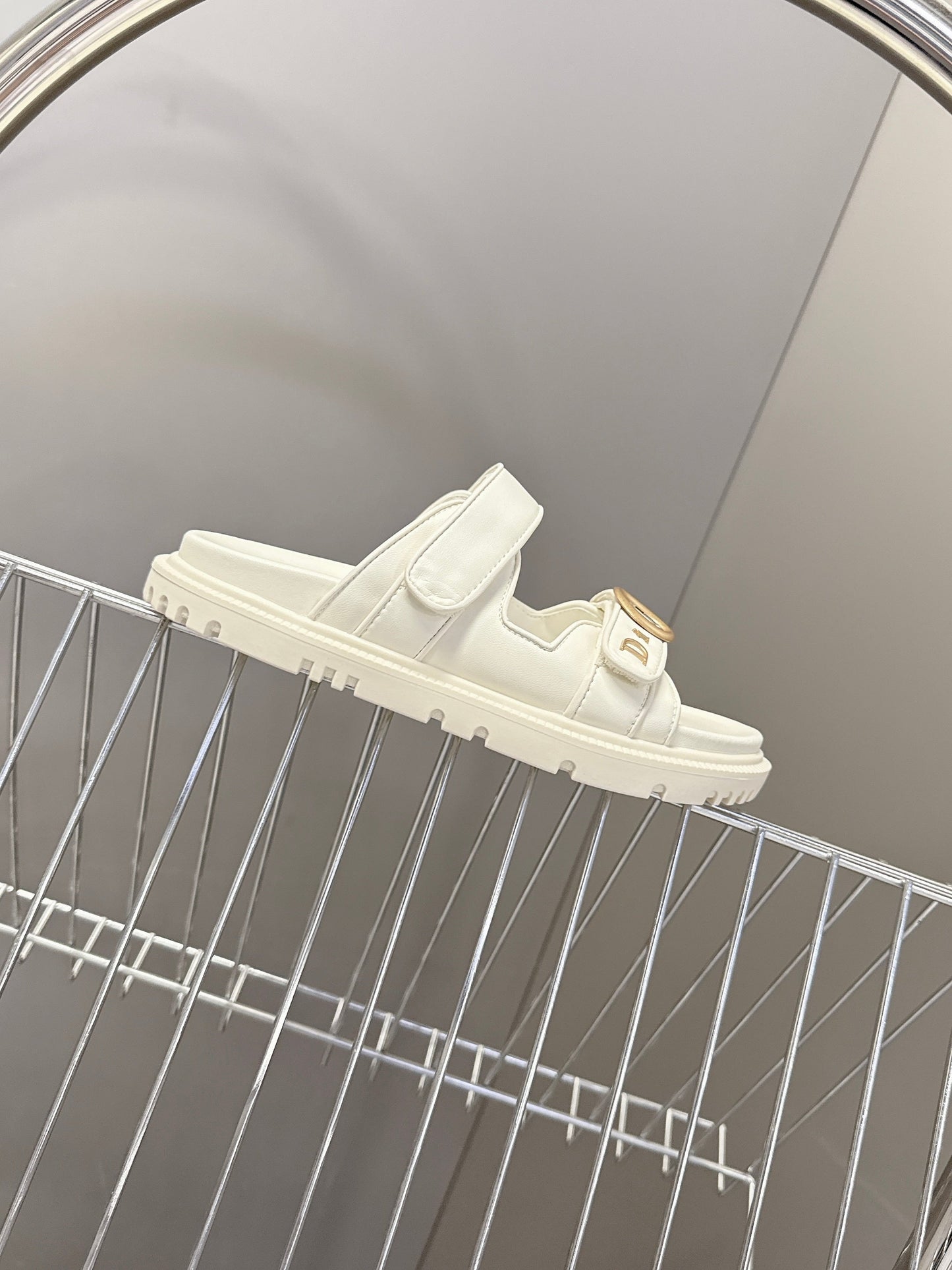 Dior 2026 Velcro Slip-on Sandal White Leather 716902