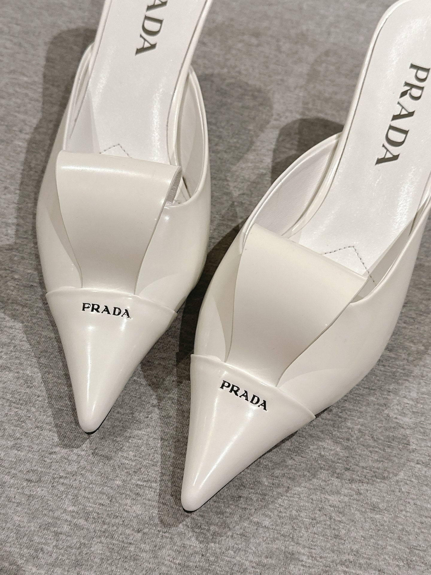 PRA 2026S High Heel Mule 80 White Sheepskin 657666
