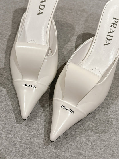 PRA 2026S High Heel Mule 80 White Sheepskin 657666