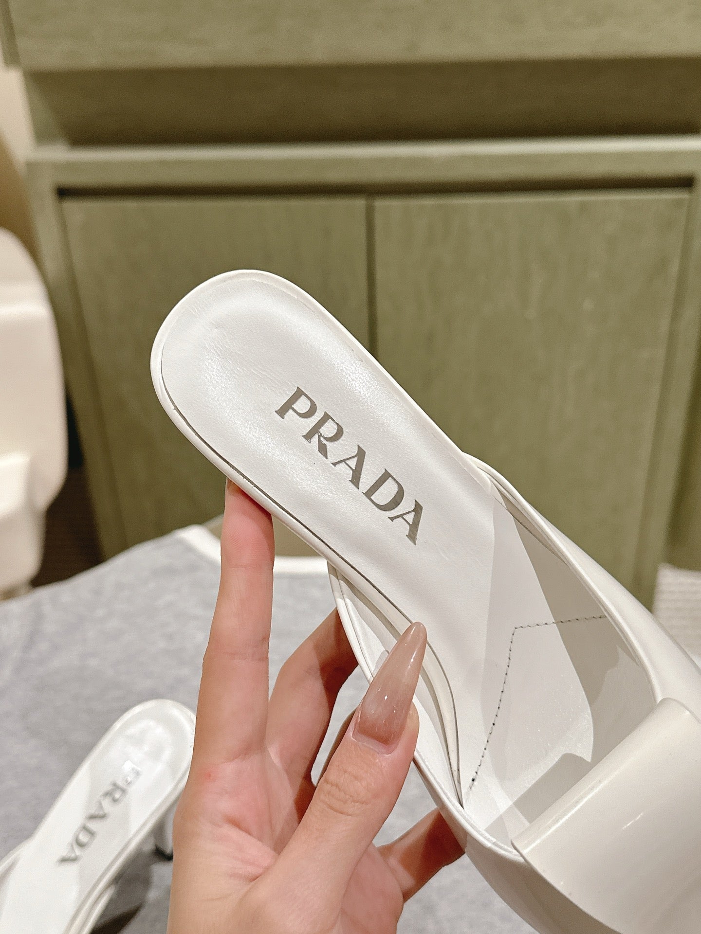 PRA 2026S High Heel Mule 80 White Sheepskin 657666