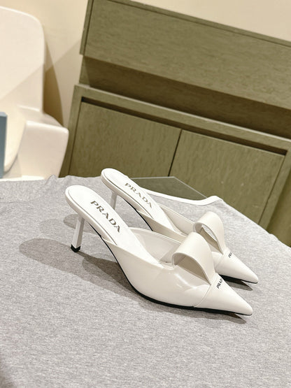 PRA 2026S High Heel Mule 80 White Sheepskin 657666