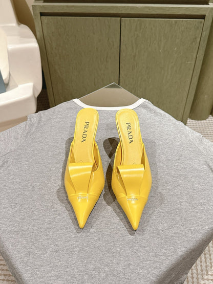 PRA 2026S High Heel Mule 80 Yellow Sheepskin 657668
