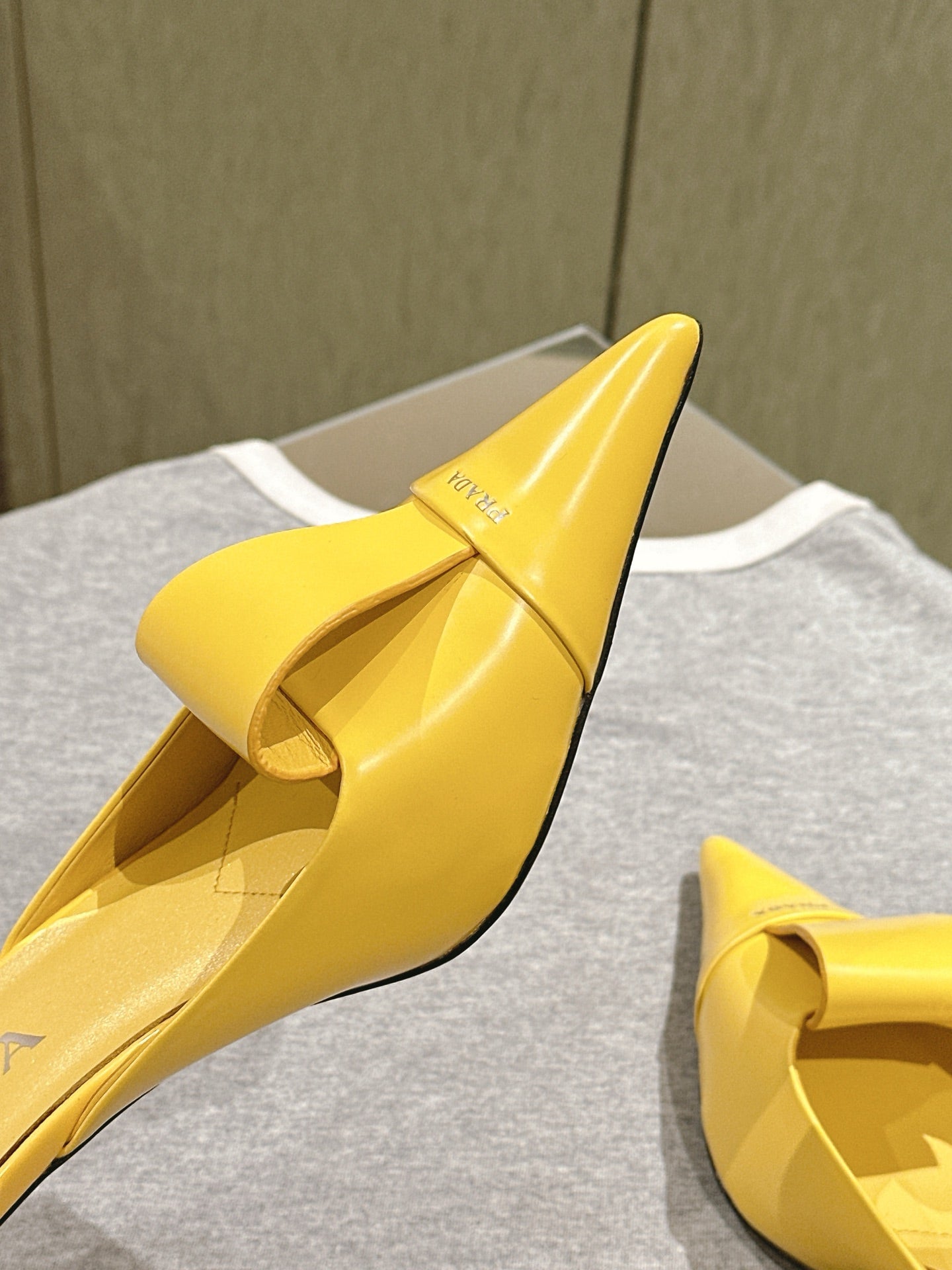 PRA 2026S High Heel Mule 80 Yellow Sheepskin 657668