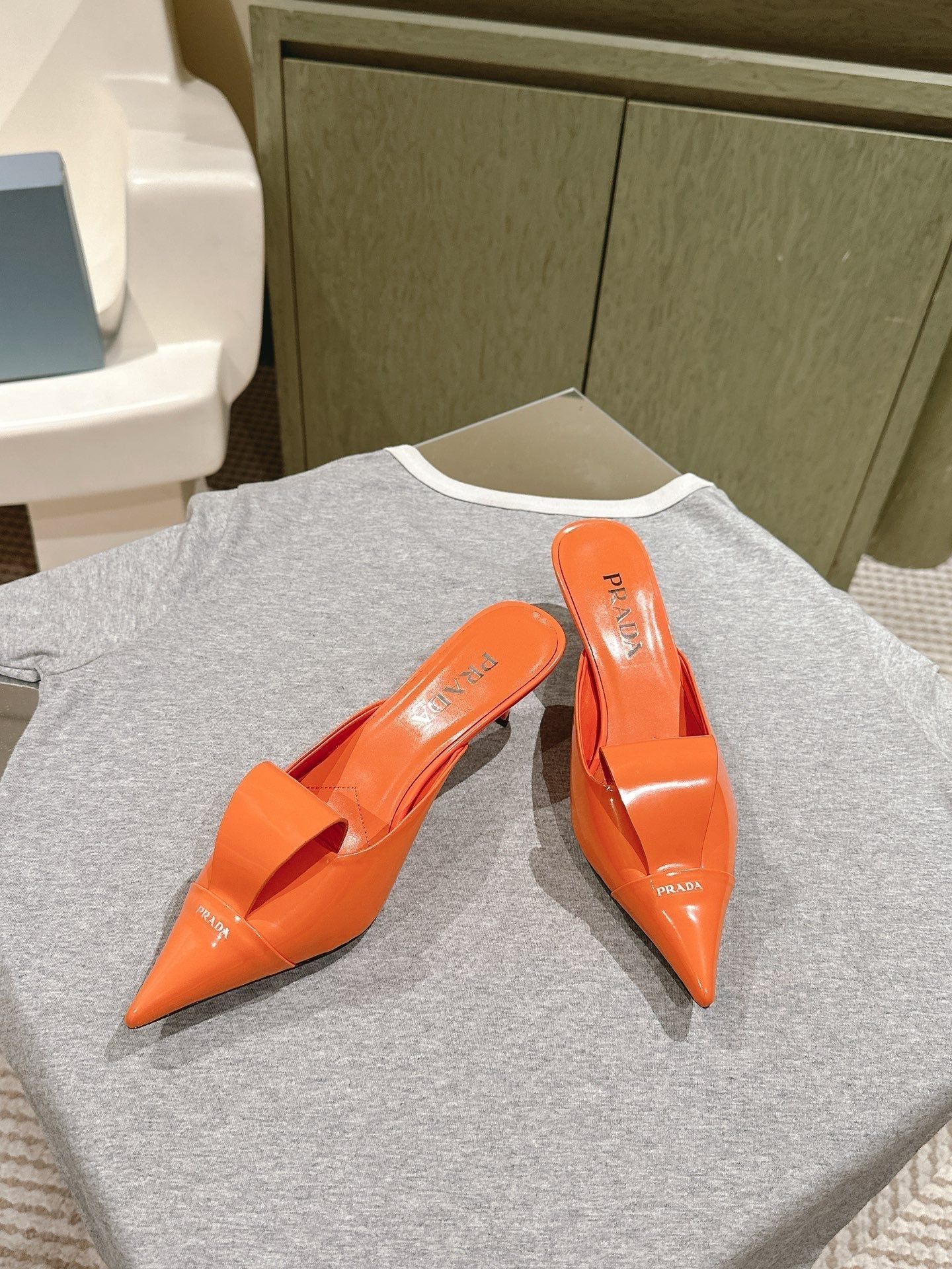 PRA 2026S High Heel Mule 65 Orange Sheepskin 657670
