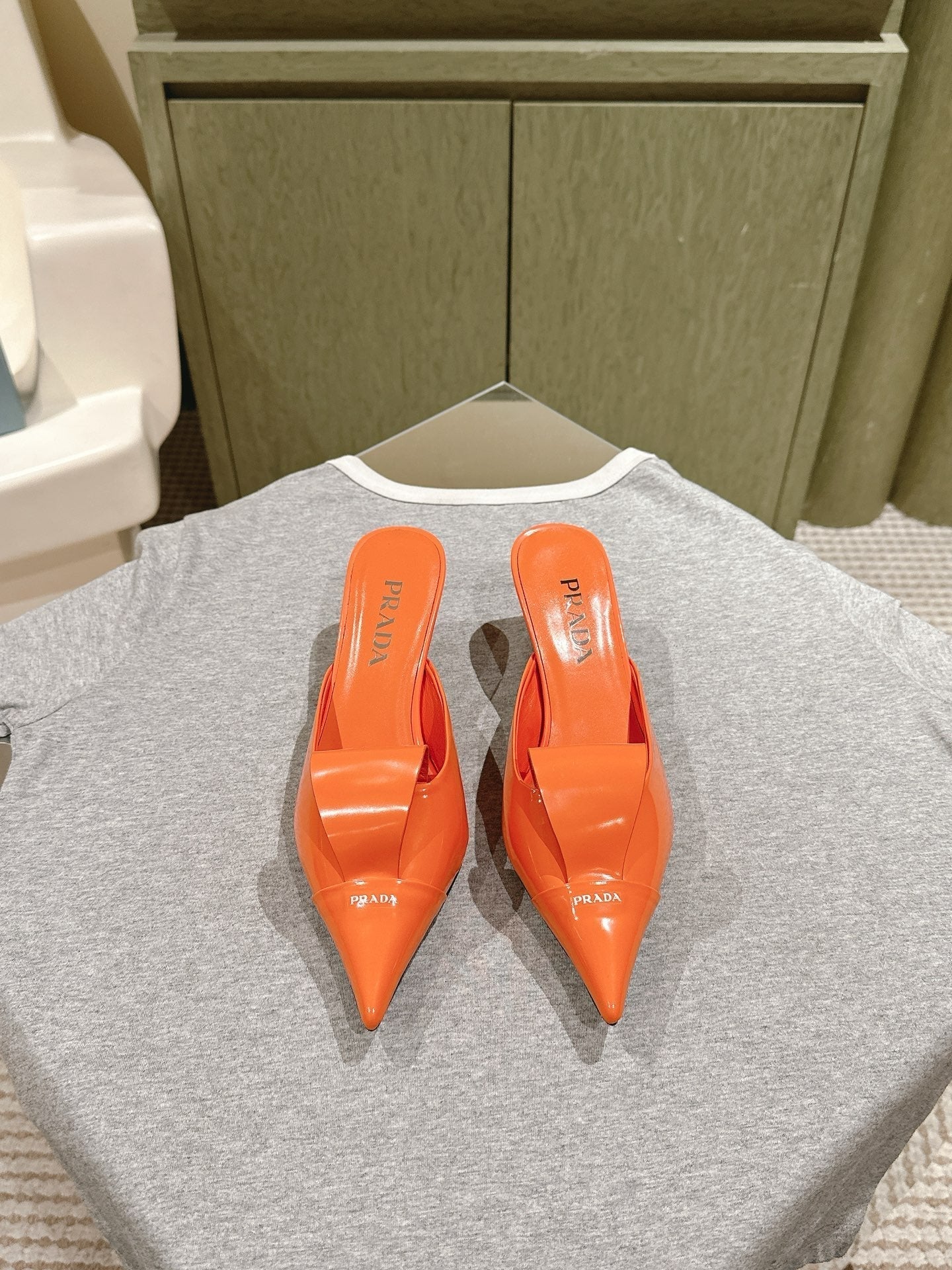 PRA 2026S High Heel Mule 65 Orange Sheepskin 657670