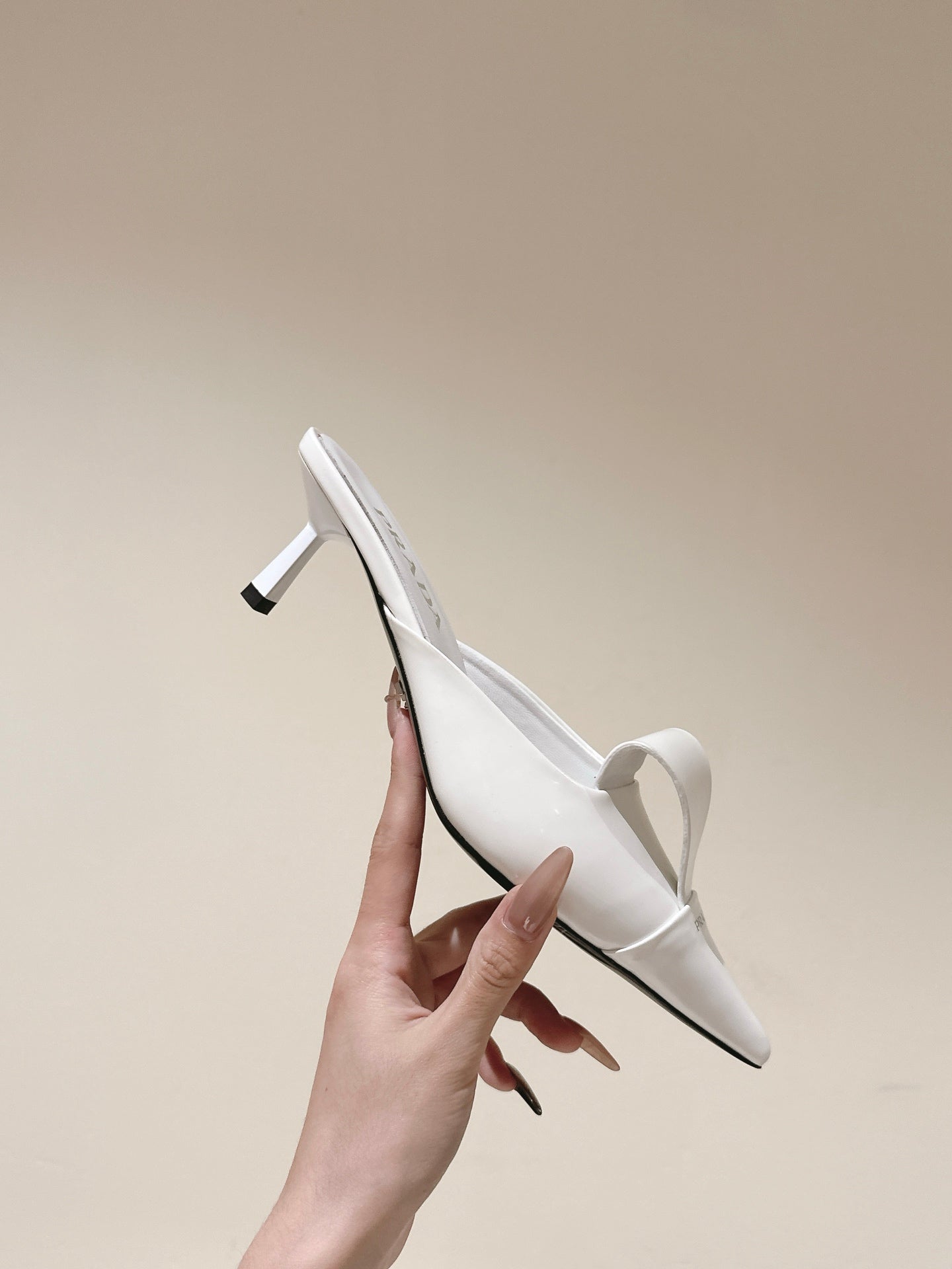 PRA 2026S High Heel Mule 65 White Sheepskin 657672
