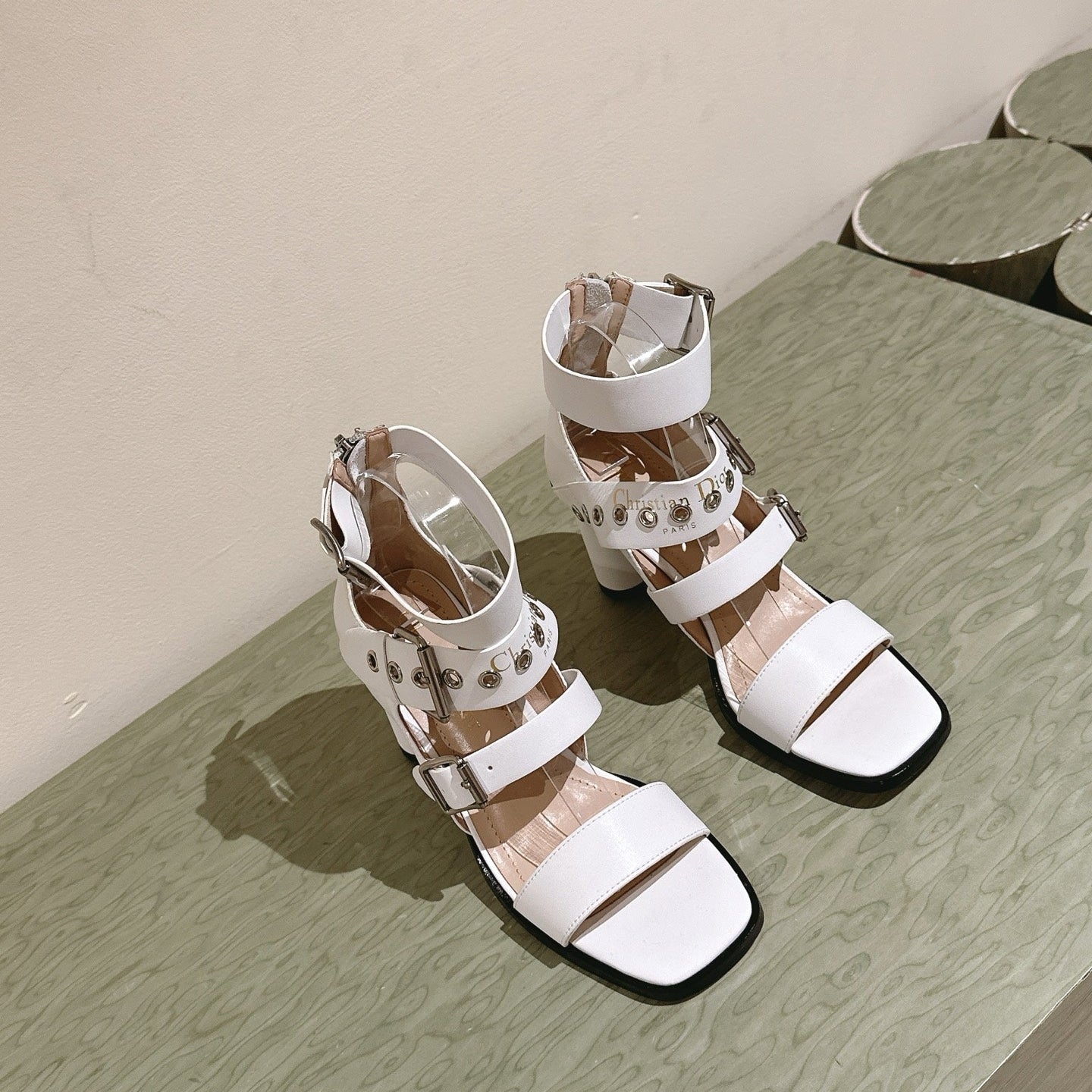 CD 26s High Heel Sandal 65 White Sheepskin 661539