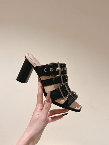 CD 26s High Heel Sandal 65 Black Beige Lambskin 661540