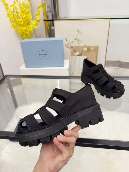 Prada 2026 Sandal Black Fabric Rubber 715624