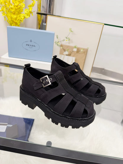 Prada 2026 Sandal Black Fabric Rubber 715624