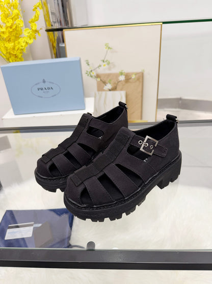 Prada 2026 Sandal Black Fabric Rubber 715624