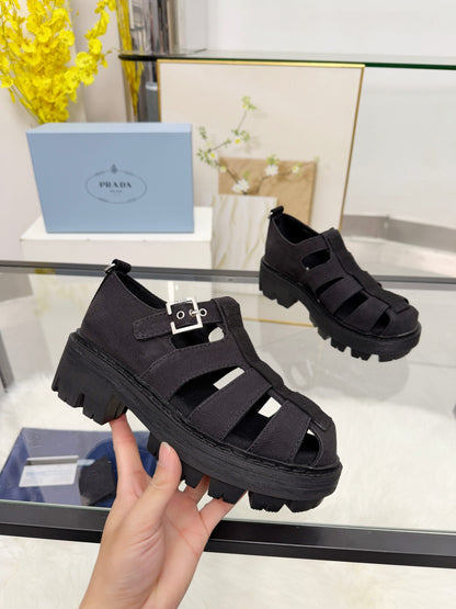 Prada 2026 Sandal Black Fabric Rubber 715624