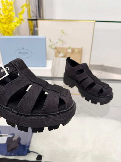Prada 2026 Sandal Black Fabric Rubber 715624
