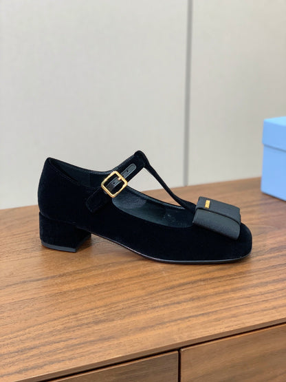 Prada 2026 Pump Black Velvet Leather 606358
