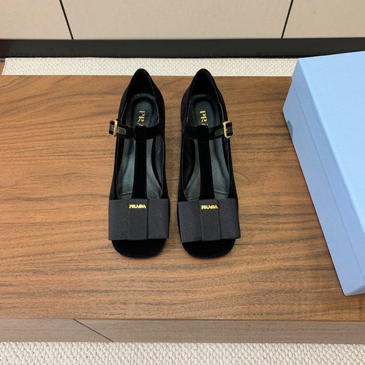 Prada 2026 Pump Black Velvet Leather 606358