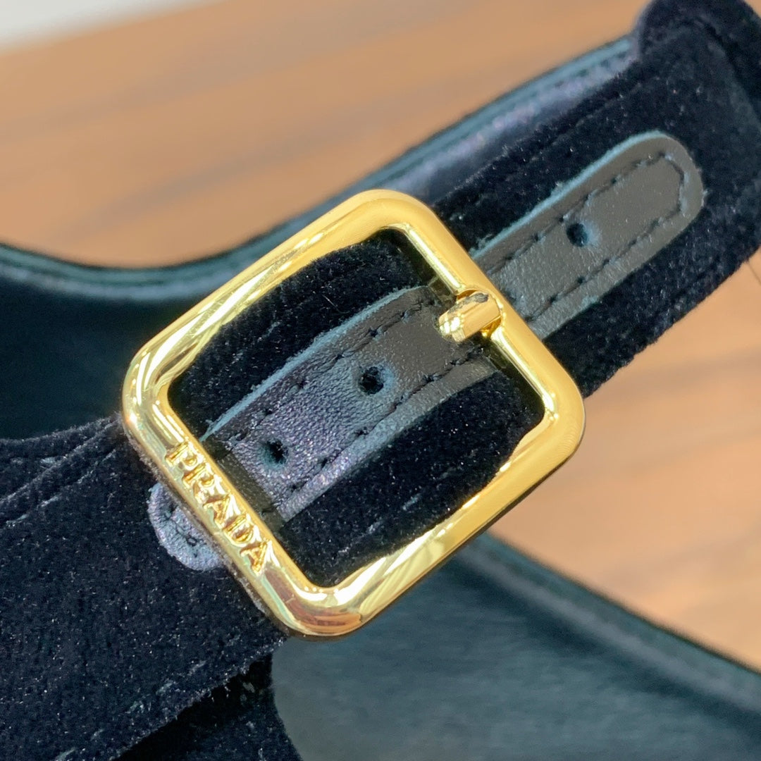 Prada 2026 Pump Black Velvet Leather 606358