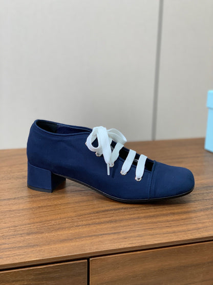 PRA 26S Chunky Heeled 40 Dark Blue Canvas 606370