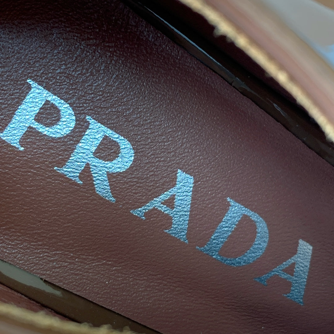 PRA 26S Chunky Heeled 40 Brown Patent Leather 606372