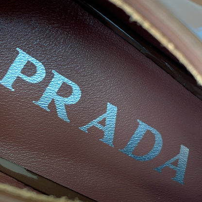 PRA 26S Chunky Heeled 40 Brown Patent Leather 606372