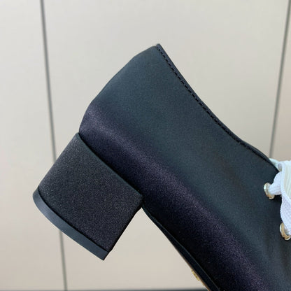 PRA 26S Chunky Heeled 40 Black White Sheepskin 606374