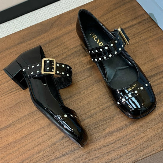 Prada 2026 Mary Janes 25mm Calfskin Patent Leather 792679