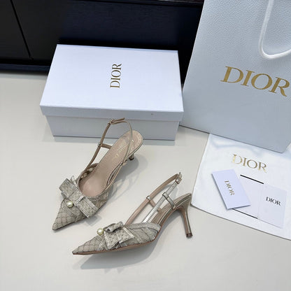 CD 26 Slingback 85 Champagne Beige Mesh Leather 622213