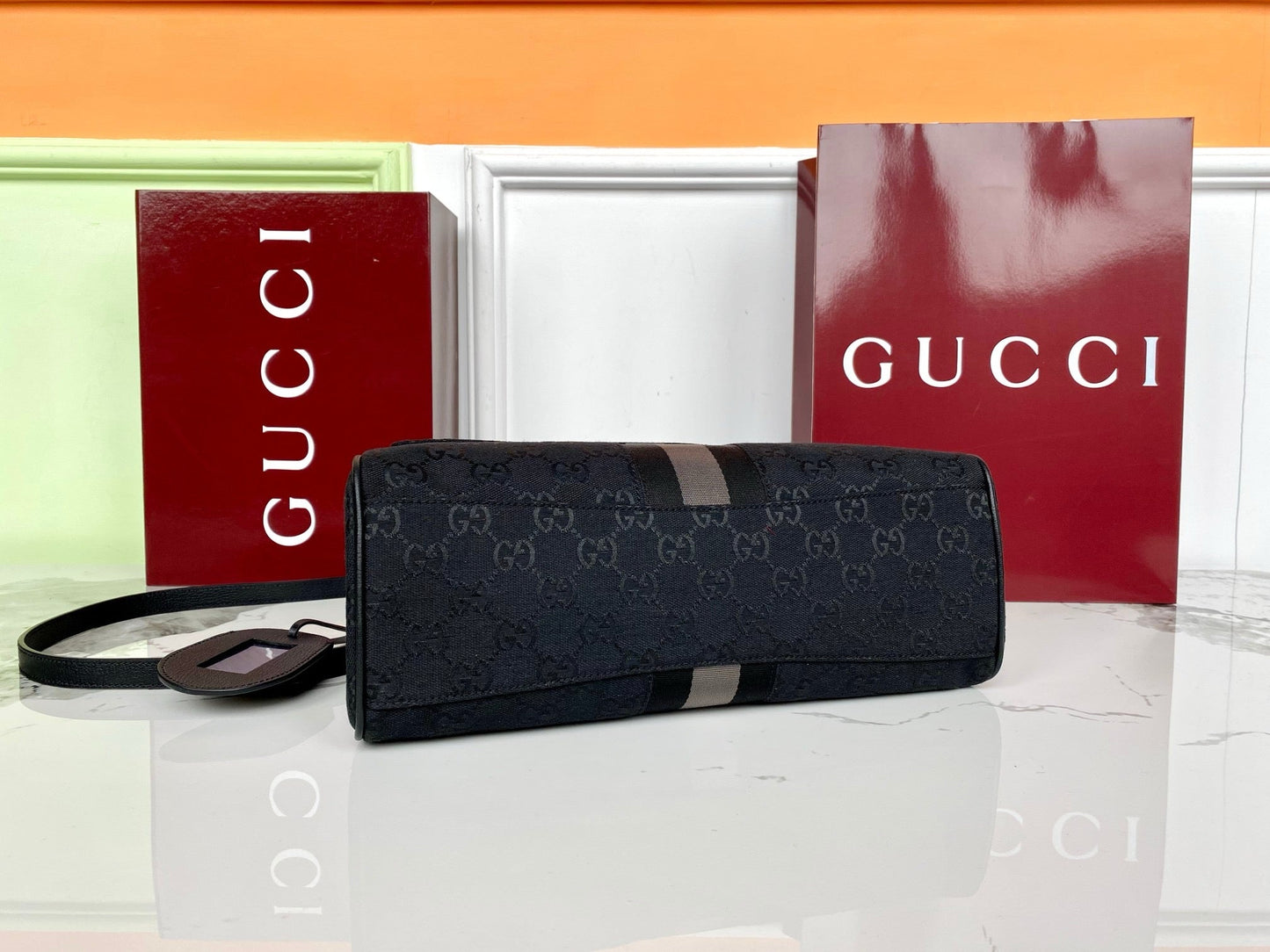 Gucci 2026 Paparazzo Bag Black mix Grey Canvas Leather
