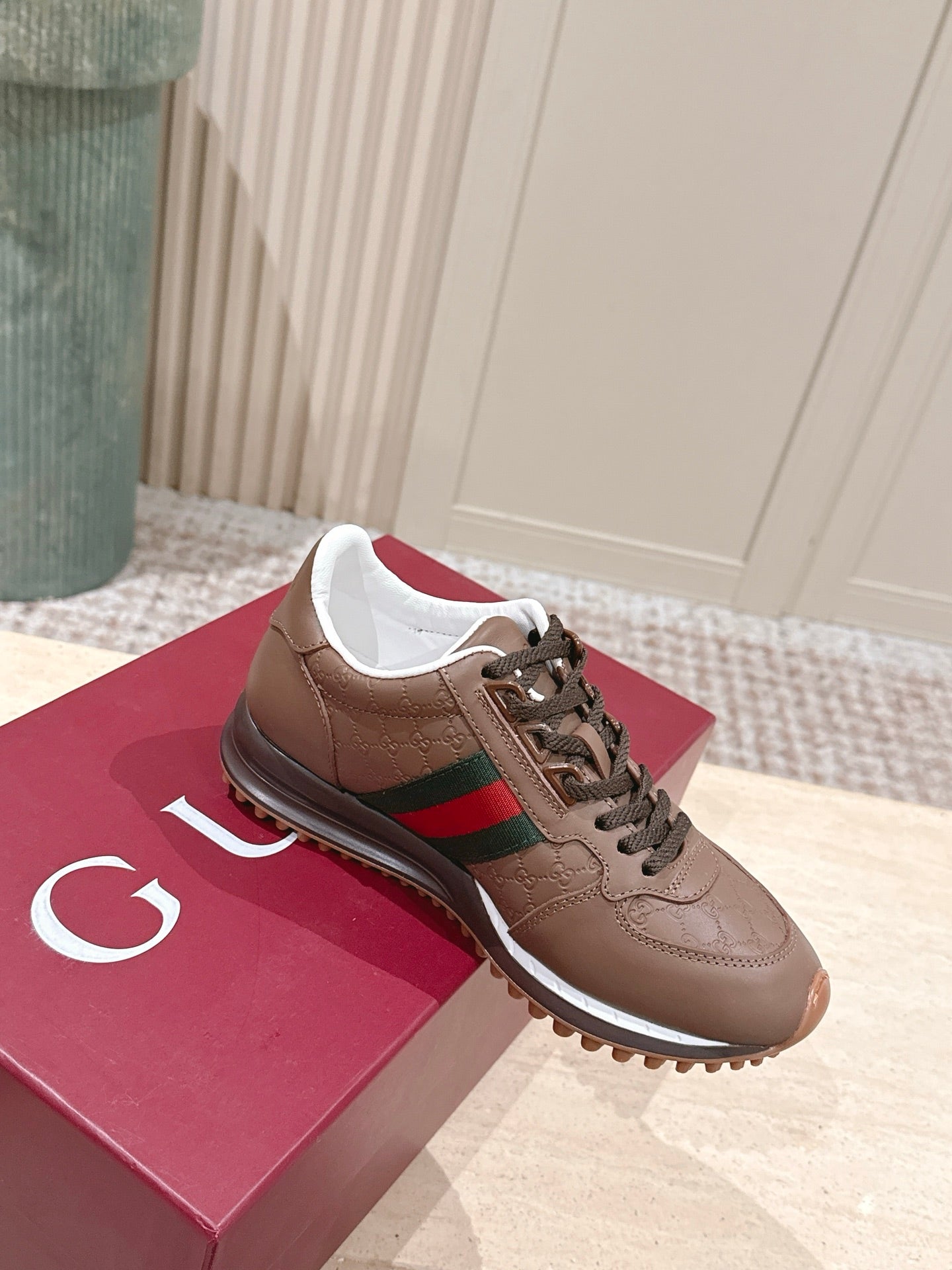 GG 26 Couple Sneakers Brown Cowhide 630702