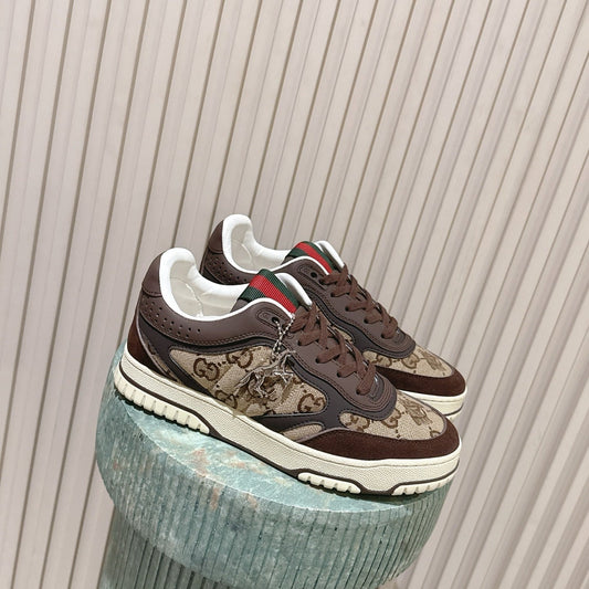 GG 26 Couple Sneakers Brown Beige Cowhide 630705