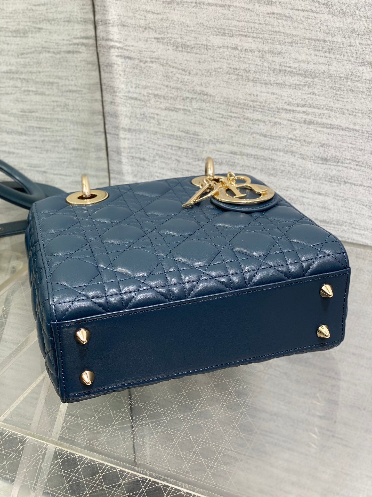 Dior 2026 Mini Lady Dior Bag Dark Blue Lambskin 247370