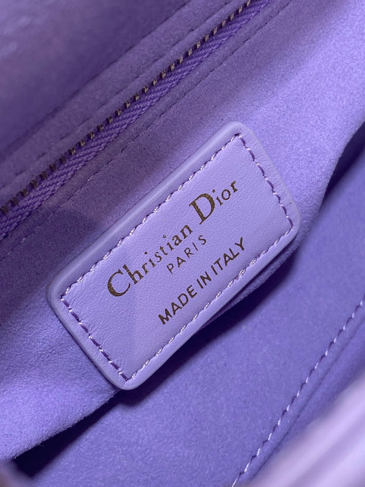 Dior 2026 Mini Lady Dior Bag Purple Lambskin 247396