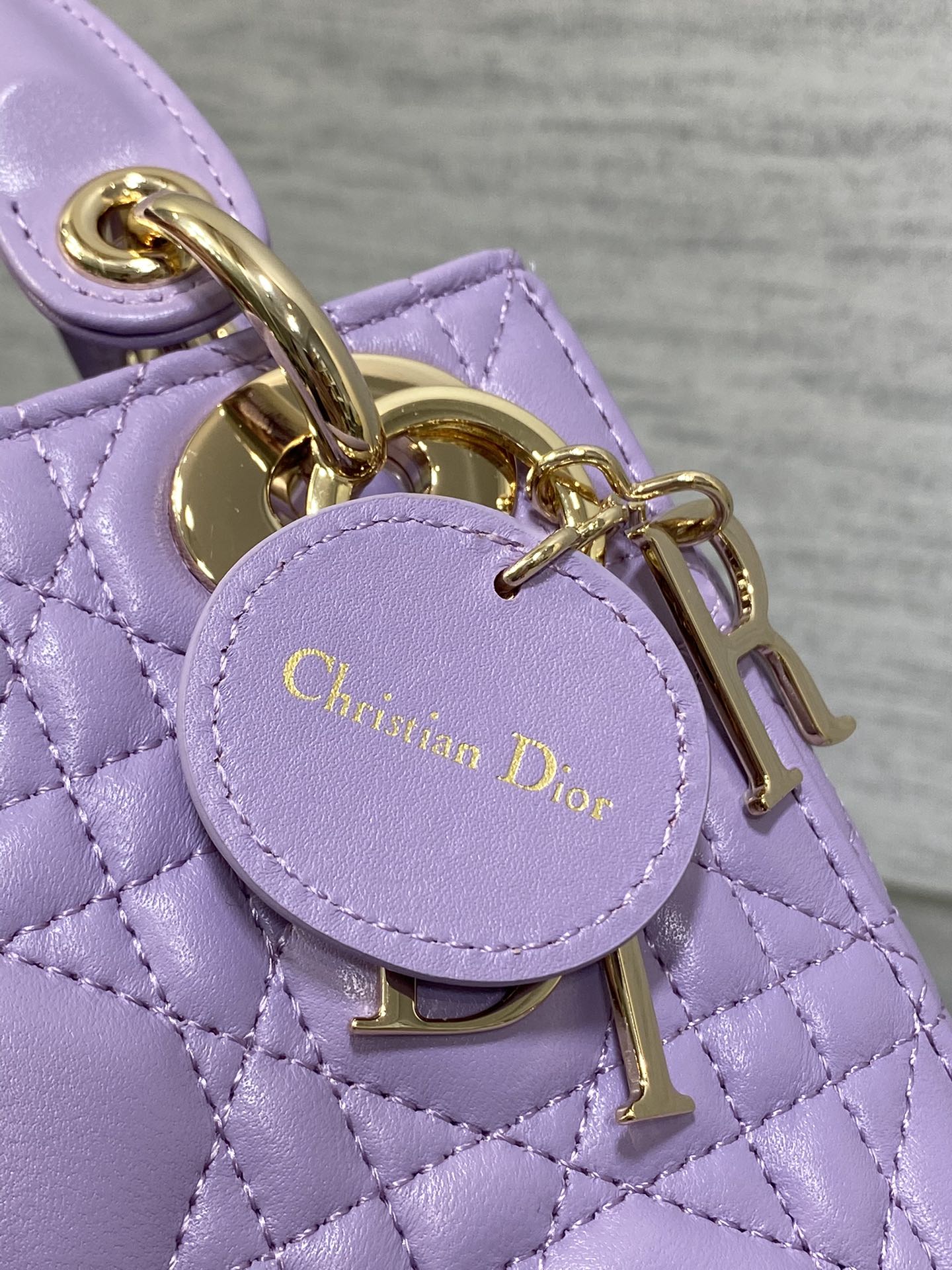 Dior 2026 Mini Lady Dior Bag Purple Lambskin 247396